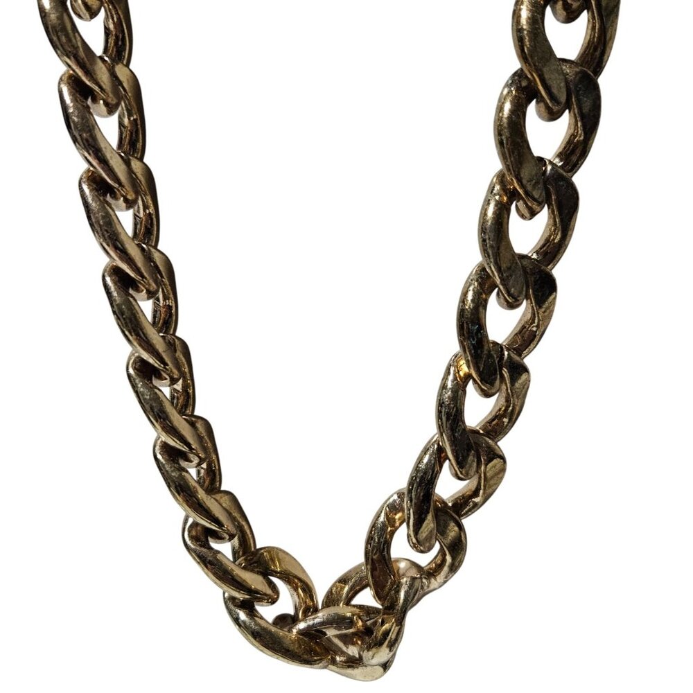 Chunky Gold Tone Chain Link Necklace Statement Fashion Jewelry Unisex
